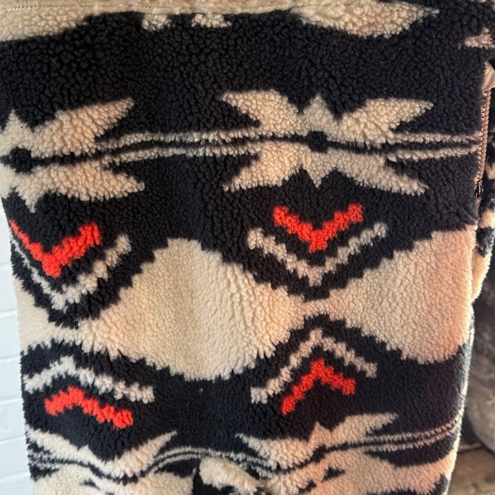 FREE PEOPLE Hit The Slopes Overalls Salopette Size Small Black Fair Isle Fleece - Picture 8 of 10